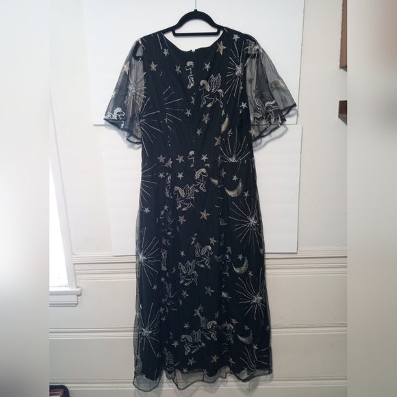 Oblong Box Shop X Starling Flutter Dress Black Pegasus 2XL NWT - Picture 6 of 6